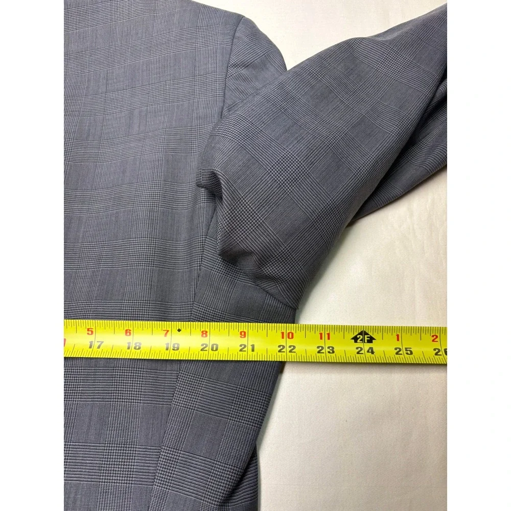 Jos. A. Bank Mens 42L Grey Glen Plaid 100% Wool 2 Piece Suit Blazer W36‎ L31